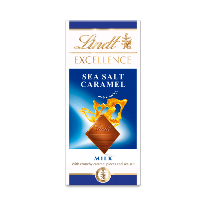 Lindt Chocolate Excellence Milk Sea Salt & Caramel Bar 100G  (20)