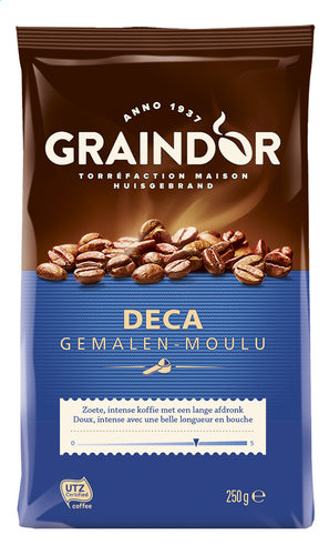 Graindor Coffee Utz Deca Moulu 250G (24)