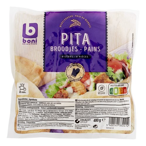 BONI pitta breads pre-backed 6st 480g (10)