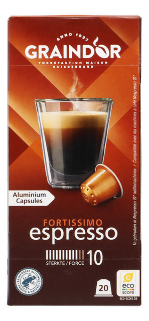 Graindor Coffee Pods Espresso Fortissim.10 Rf 20 (6)