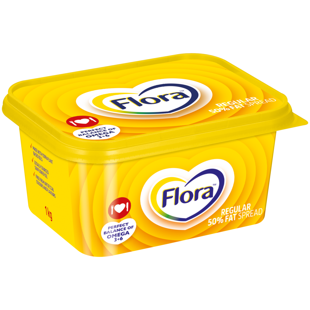 Flora Margarine Regular 50% Fat 1Kg (12)