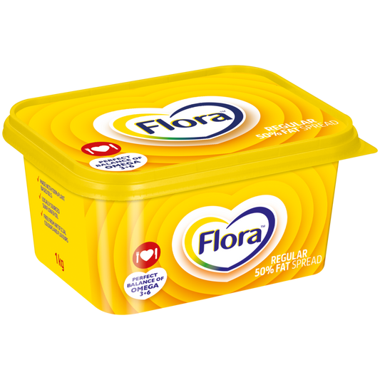 Flora Margarine Regular 50% Fat 1Kg (12)